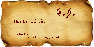 Horti Jónás névjegykártya
